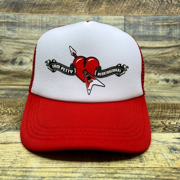 Tom Petty And The Heartbreakers Mens Trucker Hat Red Snapback Baseball Cap - Picture 2 of 8